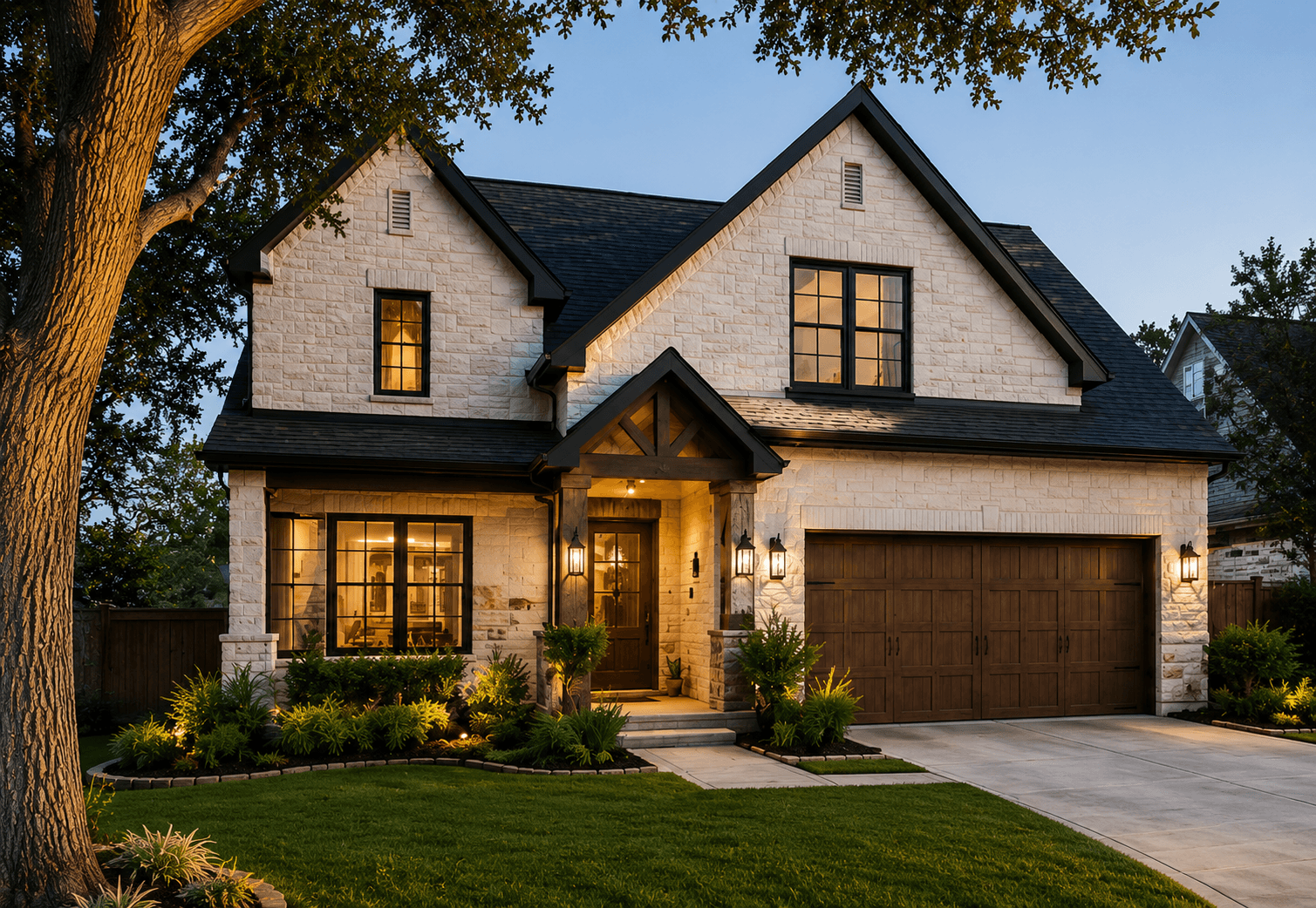 A beautifully painted home exterior showcasing Dallas Paints' work