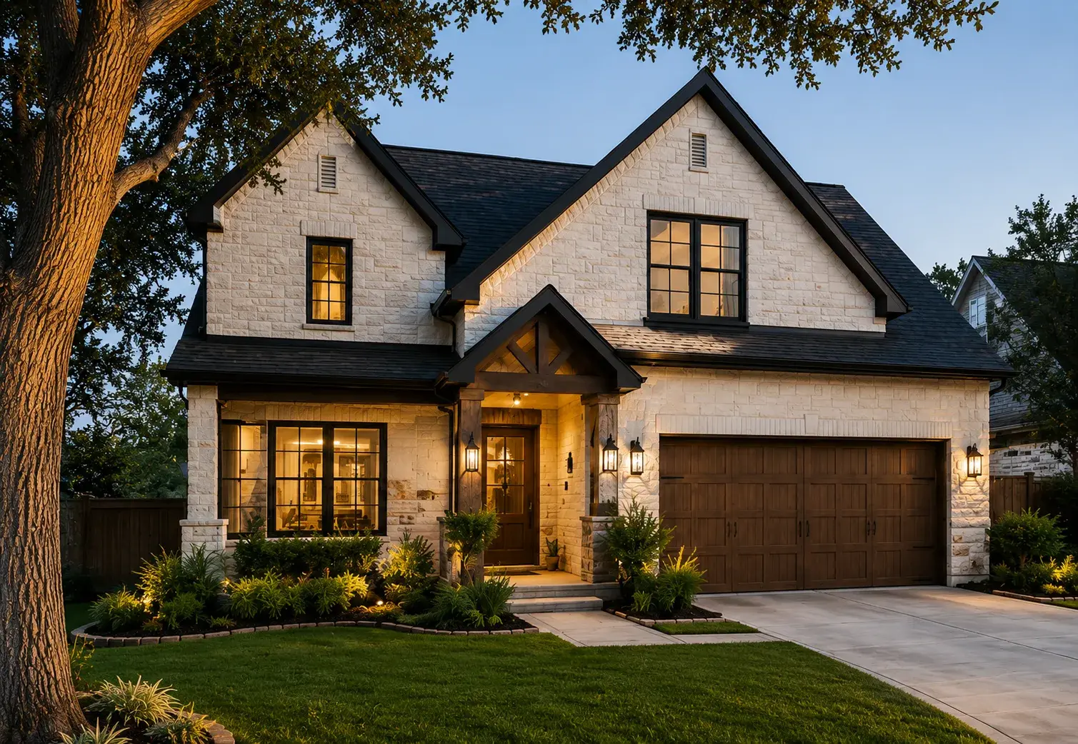 A beautifully painted home exterior showcasing Dallas Paints' work